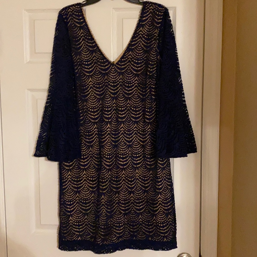 Lilly Pulitzer Nicoline Navy Scalloped Shell Lace